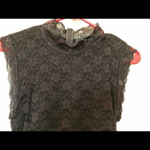 Black lace tube dress